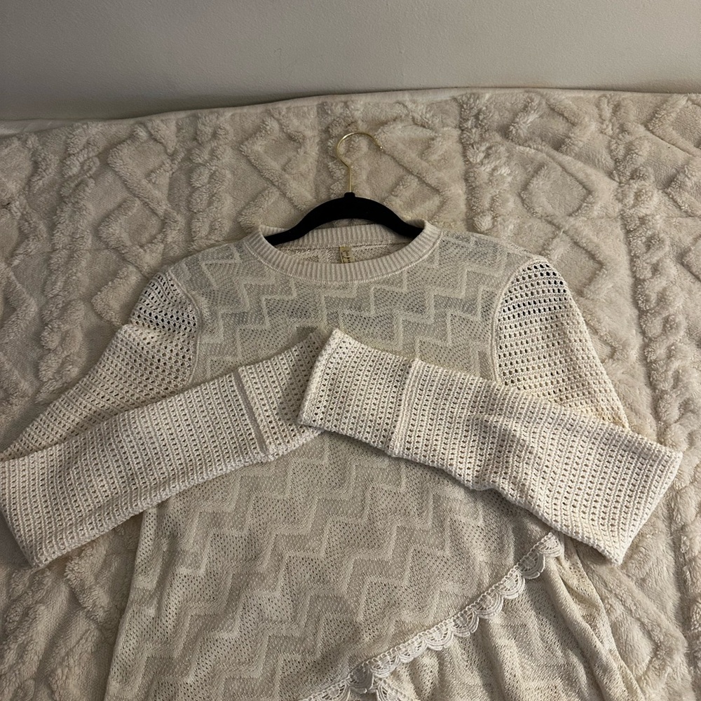 Free People Cream Knit Women's Sweater